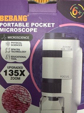 🔬BEBANG Portable Pocket Microscope - Silver & Black🔬🦠🧫